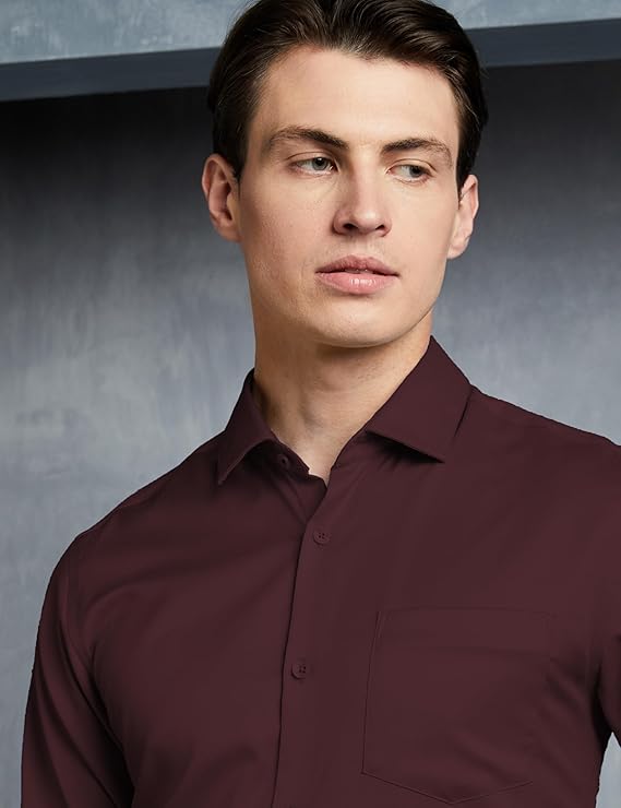 symbol premium men's wrinkle resistant regular fit cotton formal shirt